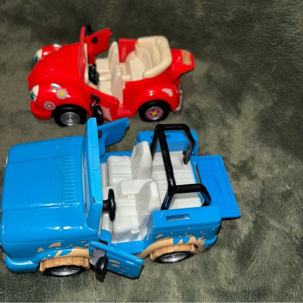 Vintage Chevron Cars Rudy Ragtop #15 & Frankie 4-Wheeler #24 Toy Vehicle Lot